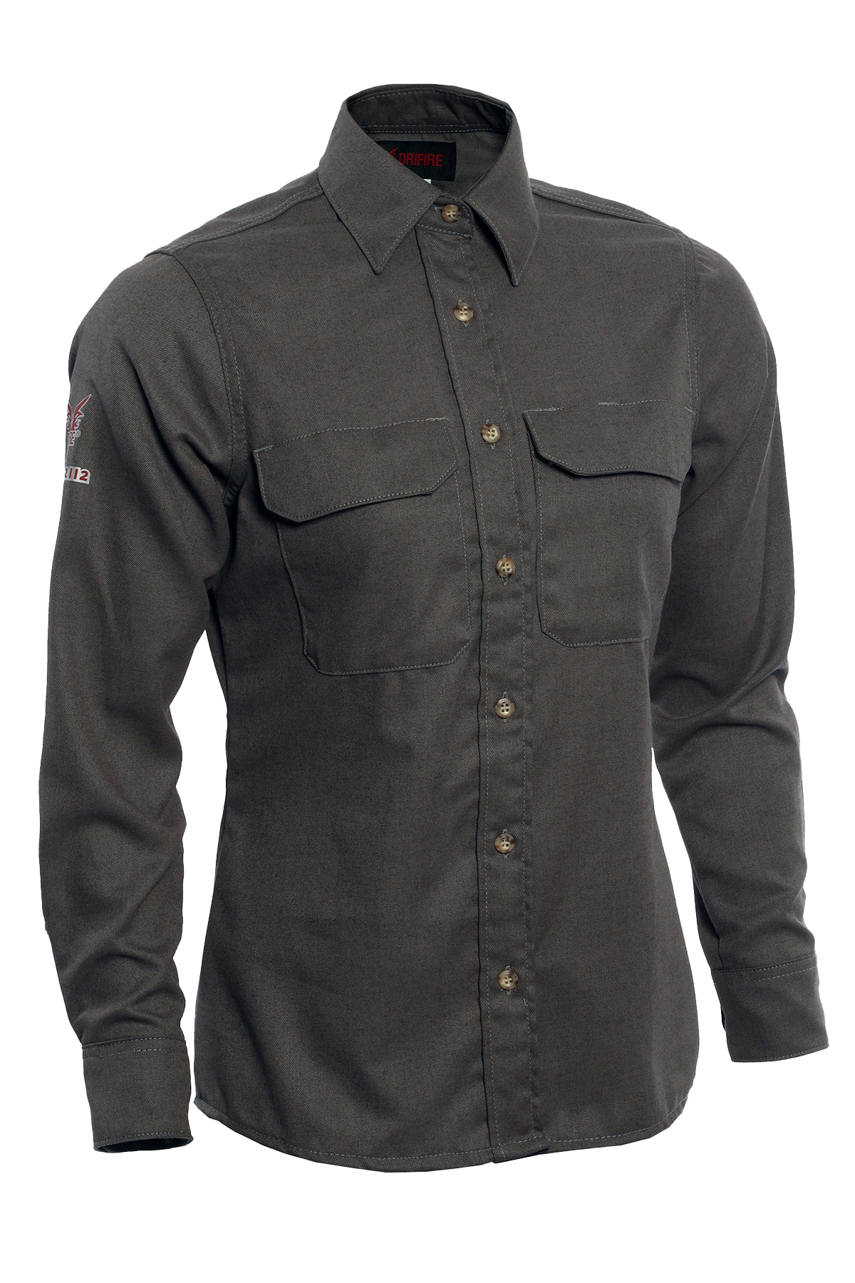 TCGSSWN00115-DRIFIRE_TECGEN_Women's_FR_Work_Shirt-Grey-Front.png
